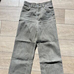 COS Wide Crop Denim Pants, Size 24 Green/Grey